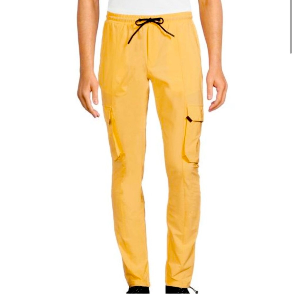 American Stitch Men's Stretch Nylon Cinched Cargo Jogger Pants, Size Large